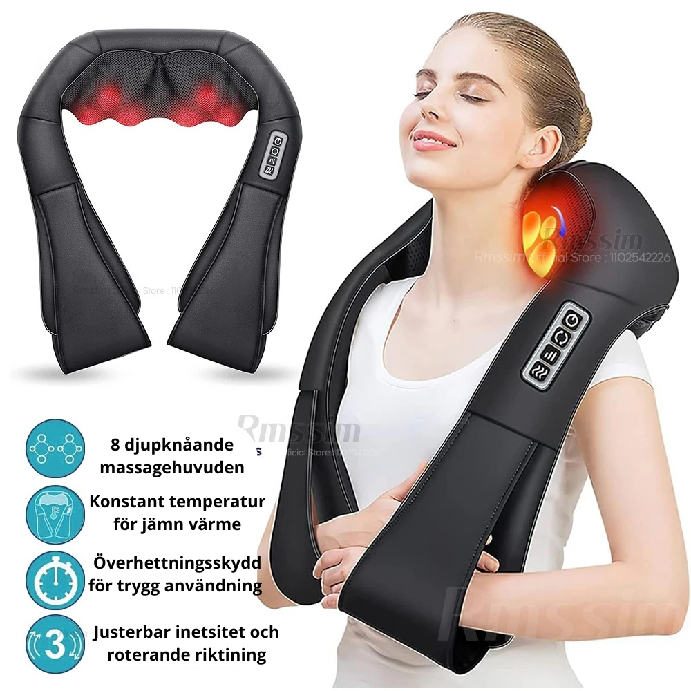 Shiatsu Nack- & Axelmassagerare med Värme