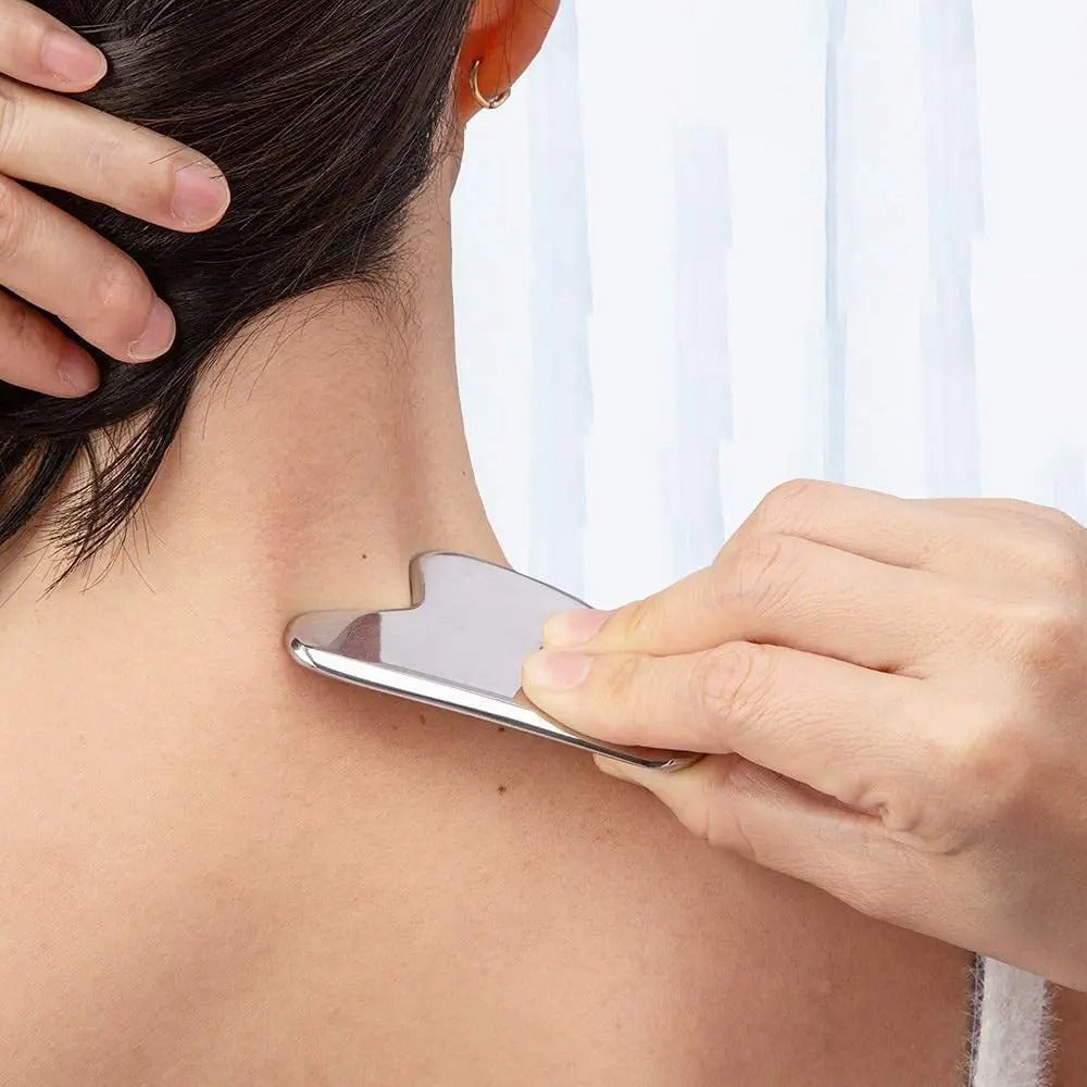Rostfri Gua Sha massager – Ansikts- & Kroppsmassager för Lyster & Hudvård